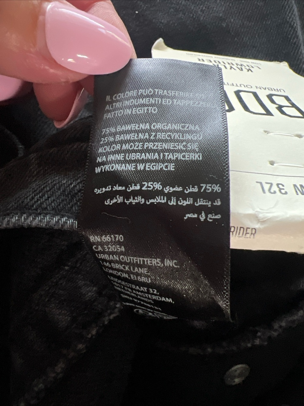BDG Urban Outfitters Women’s 24W 32L Kayla Lowrider Jeans Black NWT - Picture 9 of 9